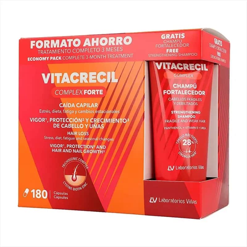 Vitacrecil Complex Forte 180 cápsulas + Champú 100 ml